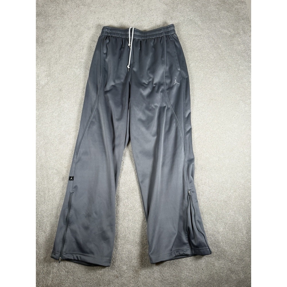 Nike Air Jordan Basketball Warmup Pants Men's Large Zip Ankle Gray Jumpman Logo